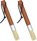 2-Pack Coffee Grinder Cleaning Brush, Coffee Grinder Brushes Coffee Brush with Natural Rosewood Handle and Boar Bristle, Espresso Machine Cleaning Tool Barista Brushes with Hanging Loop