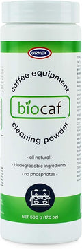 Urnex Biocaf Coffee Equipment Wash - 17.6 Ounce (100 Uses) - Safe Biodegradable Phosphate-Free for Use On Espresso Machines and Coffee Brewers Sustainable Renewable Eliminates Residue White