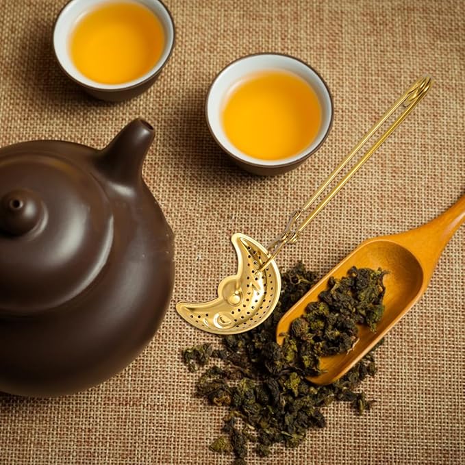 LIFKOME Stainless Steel Tea Infuser with Handle Unique Design for Loose Leaf Tea Reusable Mesh Strainer for Home Office and Travel Use Tea Brewer Accessory