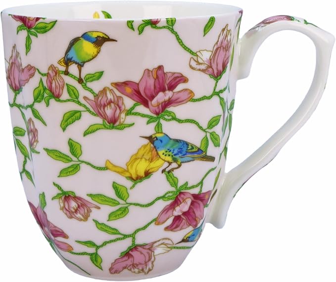 13oz Bone China Floral Mug Bone China Coffee Mugs Bone Teacup Christmas Mugs Birthday Gifts for Women Mom Friends Coworker