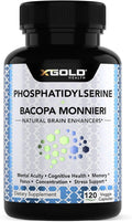 PhosphatidylSerine & Bacopa Monnieri 800 mg 2 in 1 Supplement - Natural Brain Enhancer/Nootropic for Enhanced Focus and Concentration, Memory Support, & Cognitive Function - 120 Vegetarian Capsules