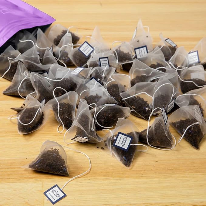 Two Leaves and a Bud Jasmine - 50 Naked Tea Sachets, Whole Leaf Green Tea in Eco-Friendly Unwrapped Compostable Sachets, Resealable Bag, 50 Count (Pack of 1)