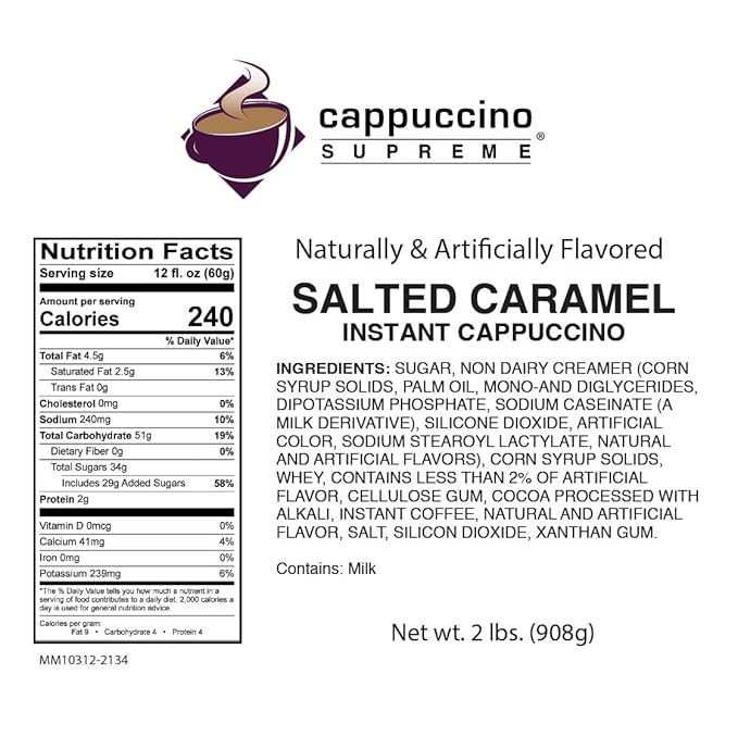 Cappuccino Supreme Salted Caramel Instant Cappuccino Mix 6 x 2 lbs