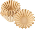 EUSOAR 1-2 Cup Unbleached Coffee Filters, Pack of 200 Disposable Natural Brown Paper Basket Filters, for Small Basket Style Single Pour Over and Drip Coffee Makers, for Home Commercial