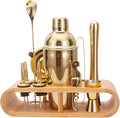 12Pcs-Cocktail Shaker Set Stainless Steel Bartending Kit 18.6oz Cocktail Bar Set Cocktail Mix Drink Making Kit Professional Bar and Home Drink Bar Tools for Bartender(Gold, 12Pcs)