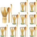 LemonRoad 10 Set Matcha Whisk Bulk (Chasen) with Traditional Scoop (Chashaku) and Tea Spoon, 100 Prong Bamboo Whisk for Matcha Powder Handcrafted Stirrer Mixer Brush Gift