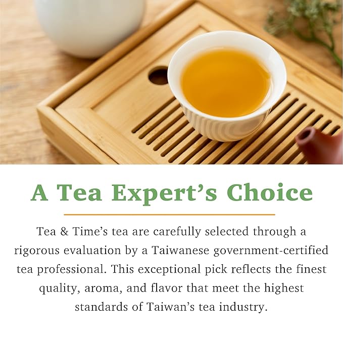 TEA & TIME Oolong Tea Loose Leaf – Four Seasons Spring Oolong (Sijichun), Premium Taiwanese Oolong Tea, Fragrant Chinese Tea Leaves, Fresh Aroma, (100g / 3.5oz)