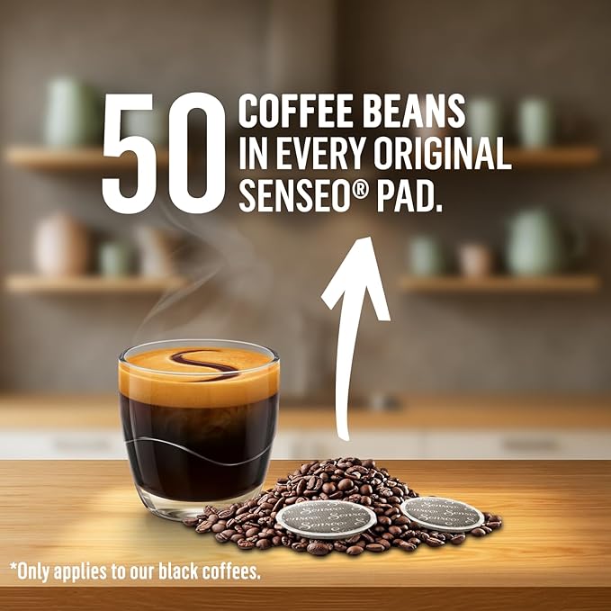 Senseo Strong Dark Roast Coffee Pods, 48 Count (Pack of 10) - Single Serve Coffee Pods Bulk Pack for Senseo Coffee Machine - Compostable Coffee Pods for Hot or Iced Coffee, Cold Brew Coffee