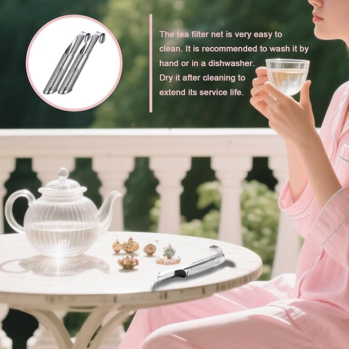 2 PCS Stainless Steel Tea Diffuser，Long-handle Filters with Fine Mesh Strainer ，Tea Bags for Loose Leaf Tea, Coffee, Spices, Seasonings