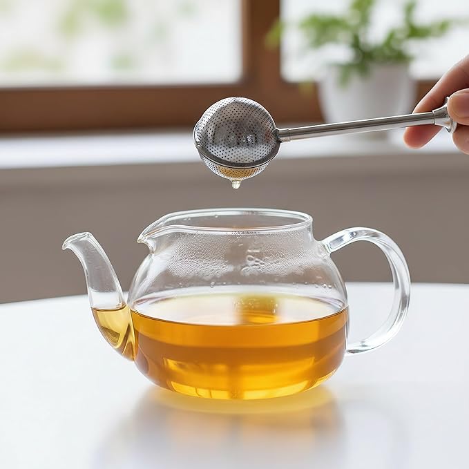 Veemoon Stainless Steel Ball Tea Infuser Set of 2 Long Handle Tea Strainer for Loose Leaf Dishwasher Safe Perfect for Medium to Large Leaves