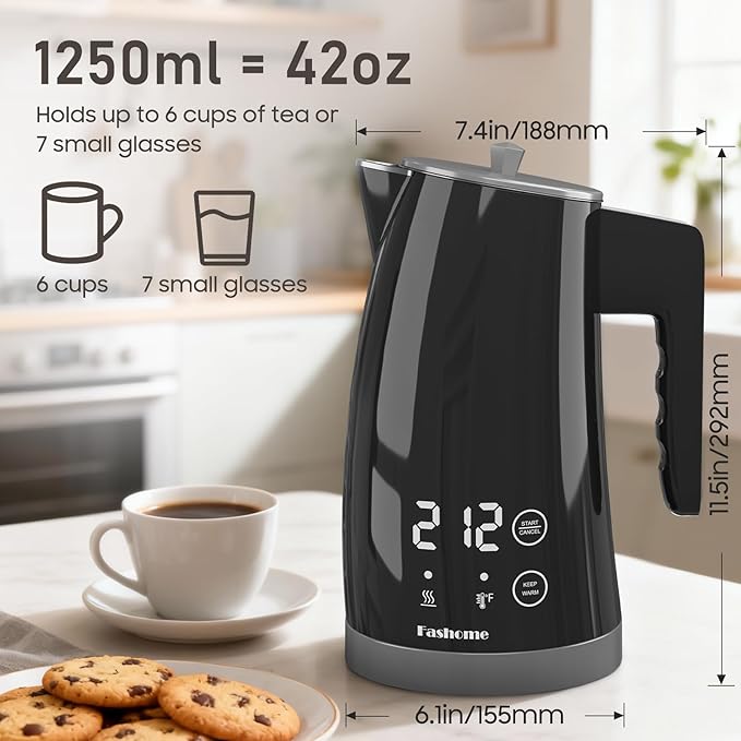 electric kettle with 5 presets temperature control (Gray)