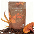 Organic Instant Mushroom Coffee with Lion's Mane, Reishi, Cordyceps, Shiitake, King Trumpet & Turkey Tail Coffee,30 Servings 6.35 oz for Greater Energy, More Focus, Better Digestion, and Gut Support(1 Pack)