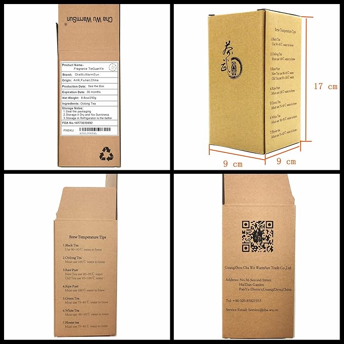 ChaWuWarmSun-[C] Fragrant TieGuanYin Oolong Tea,8.8oz/250g,WuLong Tea Loose Leaf Wu Long,Origin of AnXi,FuJian,Chinese