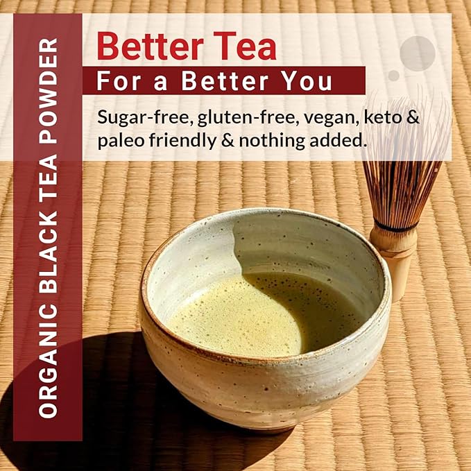 Matcha Moon Organic Matcha Style Wakoucha Black Tea Powder - Kagoshima Japan - 100g Resealable Bag