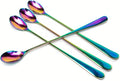 Long-handled ice tea spoon, cocktail stir spoons, stainless steel coffee spoons, ice cream scoop Set of 4 (9 IN)