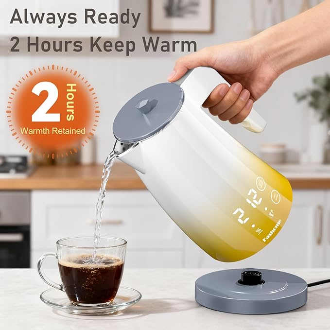 electric kettle with 5 presets temperature control (Yellow Gradient)