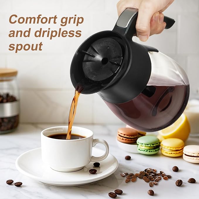 10-Cup Glass Carafe Replacement for Ninja CM401/CM400/CM300/CM371/CP301 Coffee Makers, Ninja Coffee Pot Replacement with Brew-Through Lid