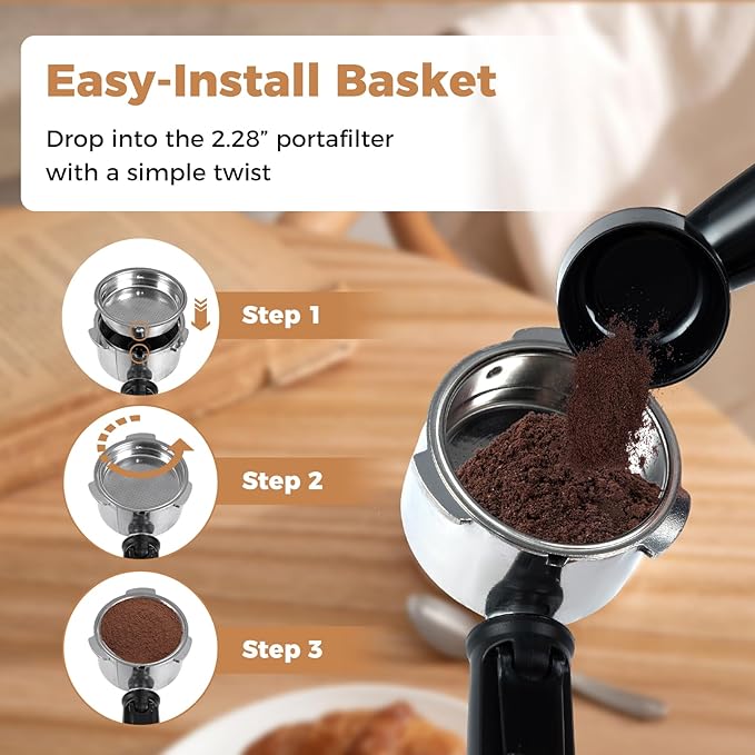 COSTWAY Espresso Machine 20 Bar, Compact Stainless Steel Coffee Maker with Milk Frother, 57OZ Removable Water Tank and Hot Water Function for Late, Cappuccino and Cold Brew