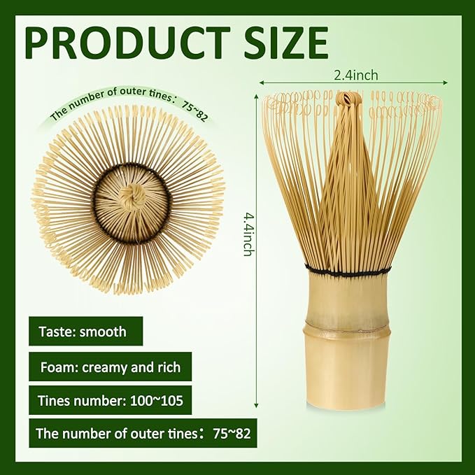 LemonRoad 16 Pcs Matcha Whisk Bulk 100 Prong Bamboo Whisk for Matcha Powder Traditional Japanese Chasen Handcrafted Organic Bamboo Stirrer Mixer Brush Authentic Ceremonial Tea Preparation Starter