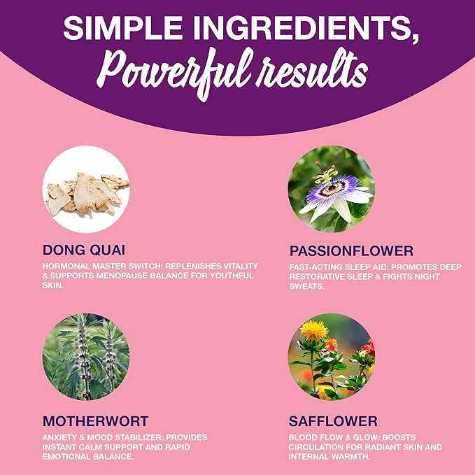 Puvi Care Menopause Tea Bags | Relief Tea for Hot Flash Relief, Night Sweats & Hormone Balance | Passion Flower Tea Bags, Dong Quai, Motherwort | Non-GMO, Sugar-Free, Gluten Free, Daily Wellness | 20 Bags