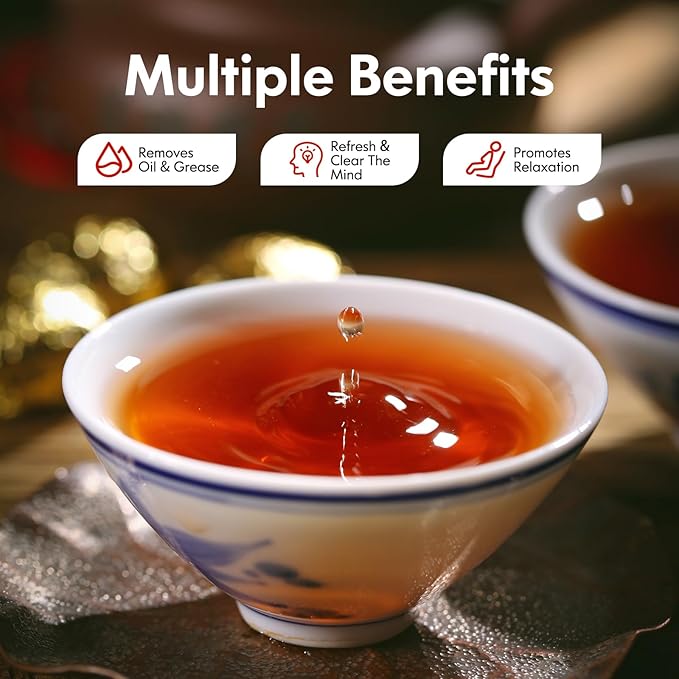 YUANSHENG Pu erh Tea Organic Loose Leaf, Chinese Yunnan Aged Fermented Black Tea, USDA Organic Ripe Puerh Tea, Rich Antioxidants, Deep Earthy Flavor, Digestive Health & Wellness Tea, 7.76 Oz