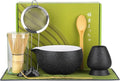 ChefBee 8PCS Matcha Whisk Set - Ceramic Matcha Tea Bowl Kit Set Includes Bowl, Whisk and Chasen Holder, Sifter, Bamboo Spoon & Scoop, Scoop Rest, Tea Towel, Christmas Macha Gift for Beginners Lovers