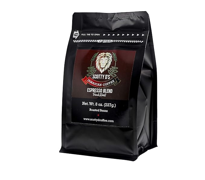 Scotty D's Jamaican Coffee "Espresso Lion" Blend-Jamaican Blue Mountain (French Roast)(Dark Roast) 8 oz.