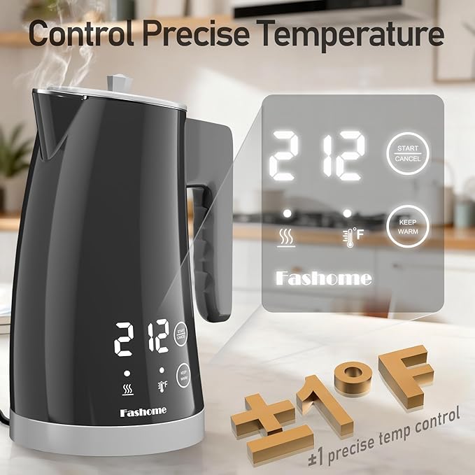 electric kettle with 5 presets temperature control (Gray)