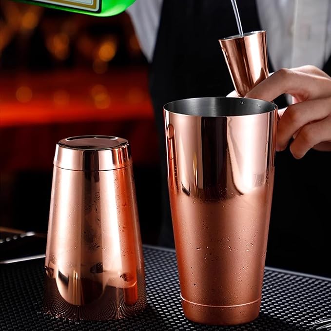 Boston Shaker Cocktail Set Bartender Kit, 12 Pcs Drink Shaker with Strainer Bartending Martini Shaker Tin with 18oz & 28oz Mixed Alcohol Shaker Professional Stainless Steel Bar Tool for Beginner