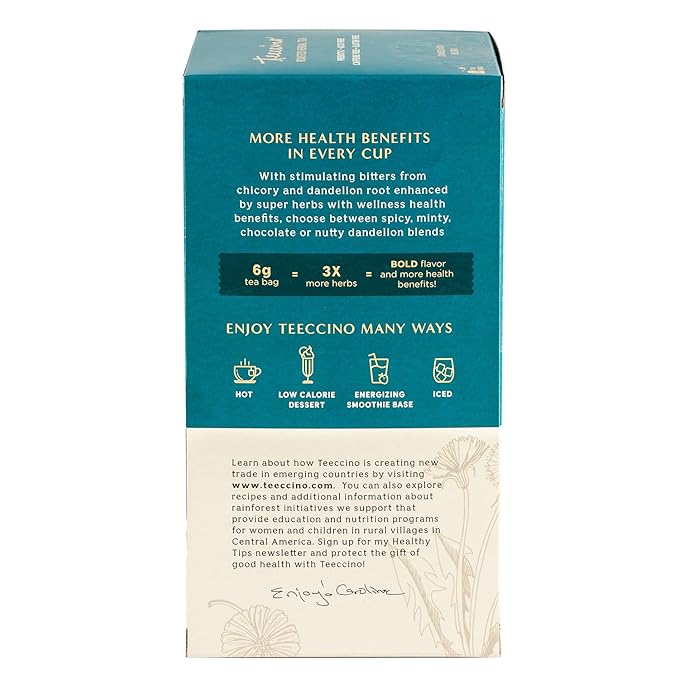 Teeccino Eggnog Herbal Tea - Holiday Dessert Tea That’s Creamy & Sweet, Prebiotic and Caffeine Free, 25 Tea Bags
