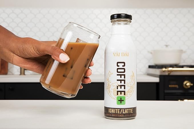 Vai Dai Coffee Latte 12-pack, Lightly Sweetened, Ready-to-Drink, Functional, Adaptogens & Nootropics for Energy, Focus & Mental Clarity, with Lion’s Mane, Ashwagandha, Mushrooms & Cordyceps, Gluten-Free, Non-GMO. VaiDai