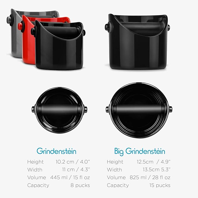 Dreamfarm Grindenstèin Sturdy, Compact, Modern Space-Saving Espresso Coffee Grind Knock Box - Black