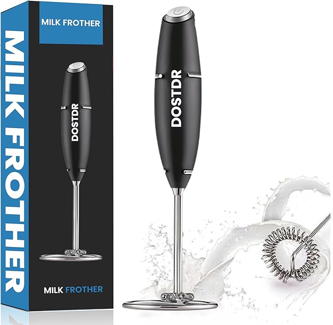 Coffee Foam Maker, Automatic Milk Frother, Handheld Wand, Drink Mixer, Stirrer, Battery-Operated, Lattes, Cappuccinos, Frothy Milk, Easy to Use, Kitchen Essential, Espresso, Milk Frother Wand