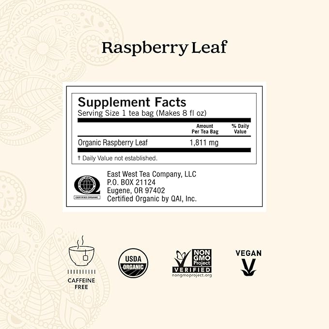 Yogi Tea Organic Raspberry Leaf Tea - 16 Tea Bags per Pack (4 Packs) - Caffeine-Free, Aids Discomfort of Menstruation - Made from Raspberry Leaves