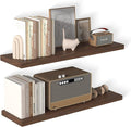 12 Inch Deep Floating Shelves for Wall 2 Pack Floating Shelfs Large Storage Space Wall Decor Display Shelf for Bathroom Living Room Bedroom Kitchen 40" W x 12" D x 1.2" H Walnut