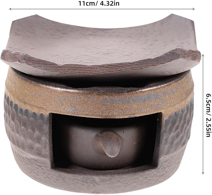 VICASKY Ceramic Tea Stove Warmer Set with Tea Light Candle Holder for Warming Teapots Rustic Heatproof Heater
