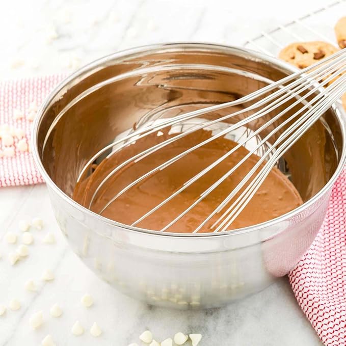 Restaurantware Met Lux 9 Quart Metal Mixing Bowls 1 German Deep Flour Bowl - Corrosion-Resistant Dishwasher-Safe Stainless Steel Metal Prep Bowl Durable For Baking And Cooking