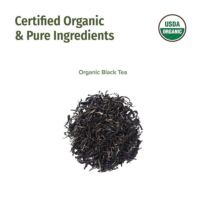 NEPAL TEA Organic Black Tea Bags from the Himalayas - 15 Pyramid Tea Bags, Single Origin from a Family Farm - Black Tea Bags with Loose Leaf Tea Inside (Himalayan Sunrise), 6 Pack