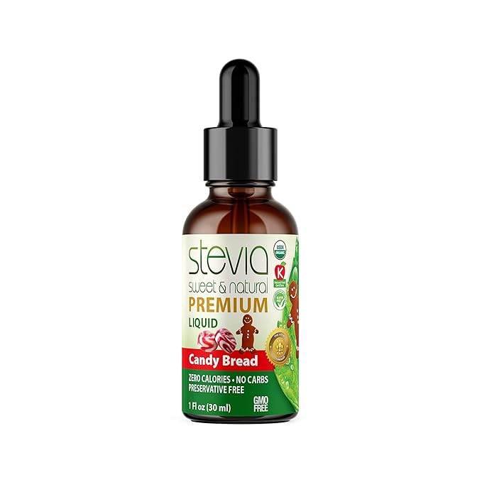 Candy Bread Premium Quality Stevia Drops | Organic Liquid Stevia |Best Sugar Substitute | 100% Pure Extract | All Naturally Sweet | Non-Bitter, 0 Calorie, NON-GMO, Diabetic & Keto Friendly (1oz)