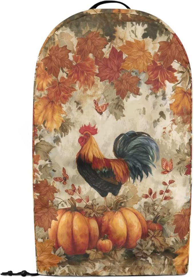 Autumn Rooster Pumpkin Blender Dust Cover Food Processor Cover Coffee Machine Appliance Covers for Kitchen Counter Blender Covers for Kitchen Machine