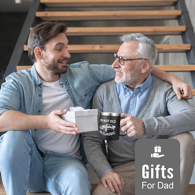 NOWWISH "I Am Not Old Mug - 14oz Coffee Mug for Men, Christmas Birthday Gifts for Dad Husband Grandpa, Stocking Stuffers (Black)