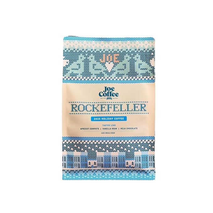 Joe Coffee Company (NYC Roaster), Rockefeller Holiday Coffee - Women Produced, Whole Bean, 12 oz Bag, RFA Certified, Kosher, Climate Friendly, Specialty Coffee