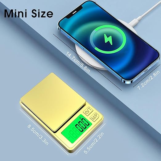 Mik-Nana Digital Pocket Scale, 500g x 0.01g High Precision Gram Scale, Portable ewelry Scale with Protective Cover, Backlit LCD, 7 Units Tare, for Food, Kitchen, Coffee, Battery Included