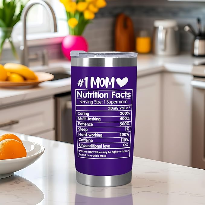 TEEZWONDER Christmas Birthday Gifts for Mom from Daughter Son - Stainless Steel Insulated Coffee Tumbler with Lid 20 oz - Mothers Birthday Gifts for Mother in Law Mama Grandma, Tumbler for Women