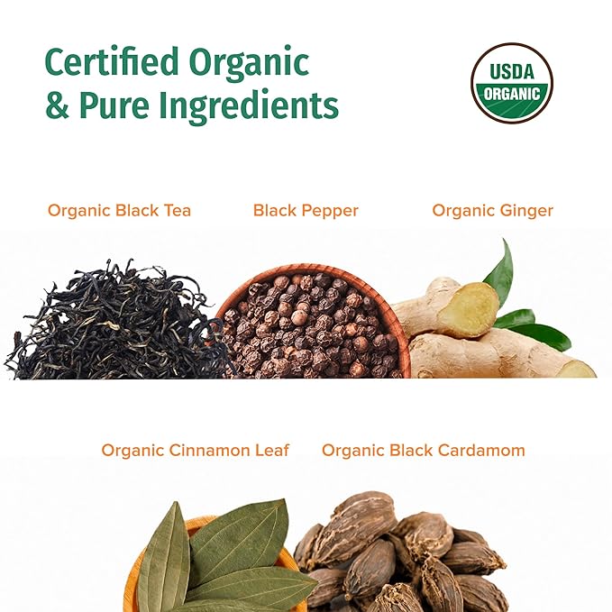 NEPAL TEA Organic Chai Tea Bags from the Himalayas, Chai Spice Blend - 15 Pyramid Tea Bags, Single Origin Chai Spice Tea from a Family Farm - Black Tea Bags, Loose Leaf Tea Inside (Nepali Breakfast)