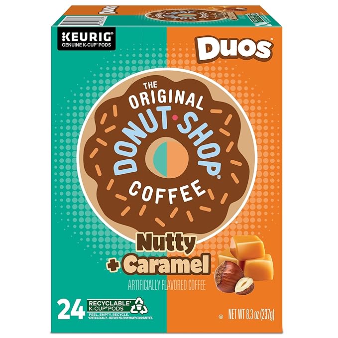 The Original Donut Shop Duos Nutty + Caramel Keurig Single-Serve K-Cup Pods, Medium Roast Coffee, 96 Count