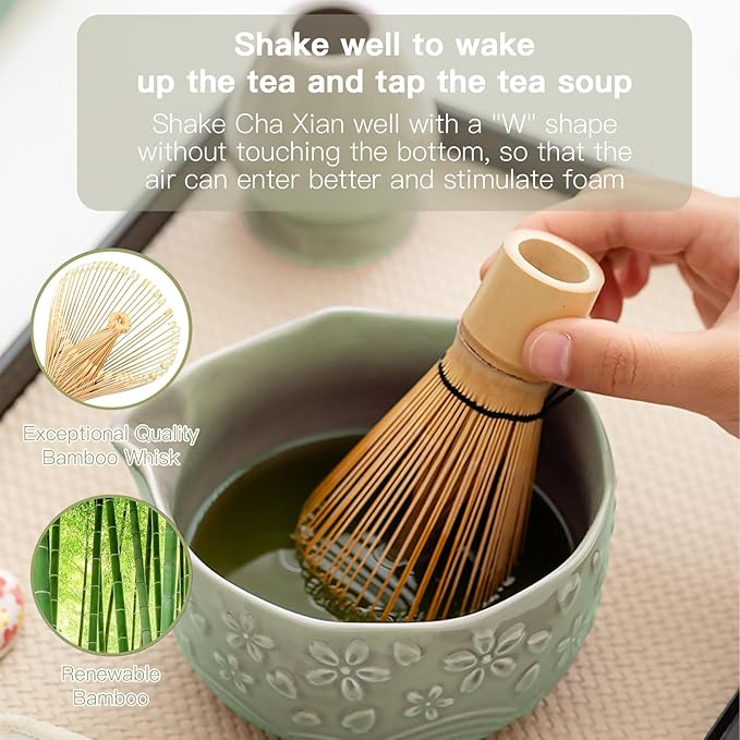 Matcha Whisk Set, 8 Pcs Matcha Set Includes Matcha Bowl, Matcha Whisk And Holder, Sifter, Bamboo Blender, Scoop, Scoop Rest And Tea Towel, Christmas Gifts For Tea Ceremony Lovers
