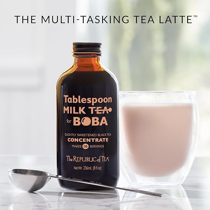 The Republic of Tea – Tablespoon Milk Tea for Boba Concentrate, Black Tea, 16 Servings