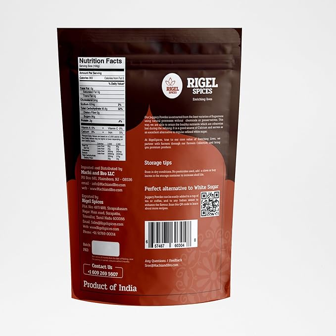 Rigel Spices Cane Jaggery powder 2 Lbs | Naatu Sakarai | Natural Sweetener | No Preservatives | No Added Flavors