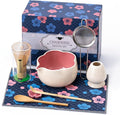 Matcha Set, 8Pcs Floral Ceramic Matcha Set with Matcha Whisk, Holder, Scoop, Scoop Rest, Sifter, Spoon and Tea Towel - Thoughtful Matcha Whisk Set Gift for Matcha Lovers (Beige & Pink)